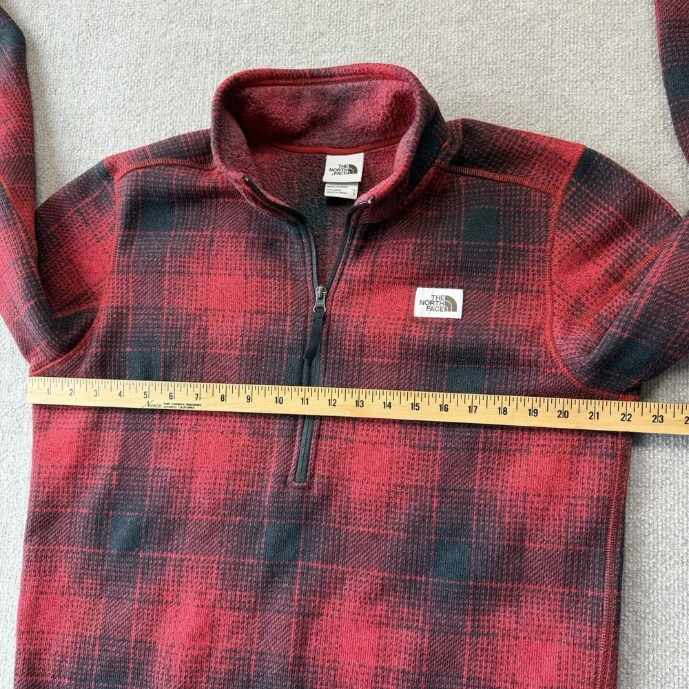 The North Face Tsillan Mens 1/4‎ Zipper Pullover Fleece Buffalo Plaid Size L